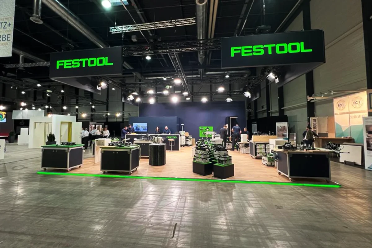 Festool, applitech, hplus Messebau und Live Kommunikation